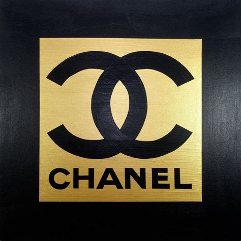 black and gold Chanel logo